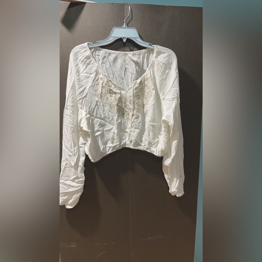 Cropped Peasant Shirt
